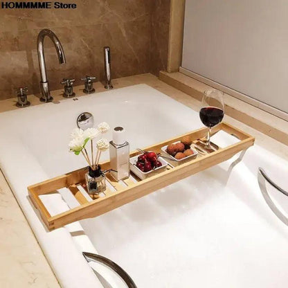 Bamboo Multi Function Bathtub Shelf