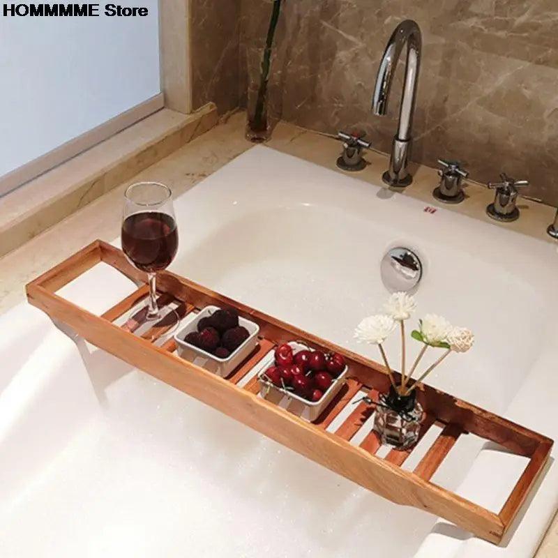 Bamboo Multi Function Bathtub Shelf